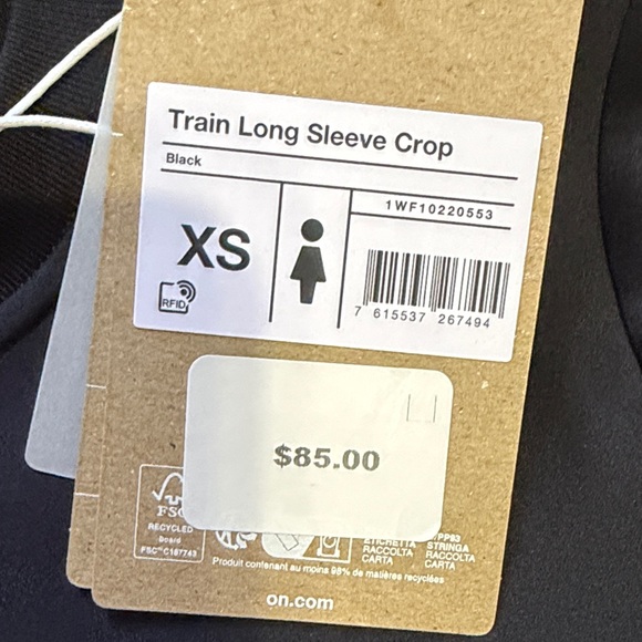 On Running Women's Black and Gray Crop Top - Picture 3 of 4